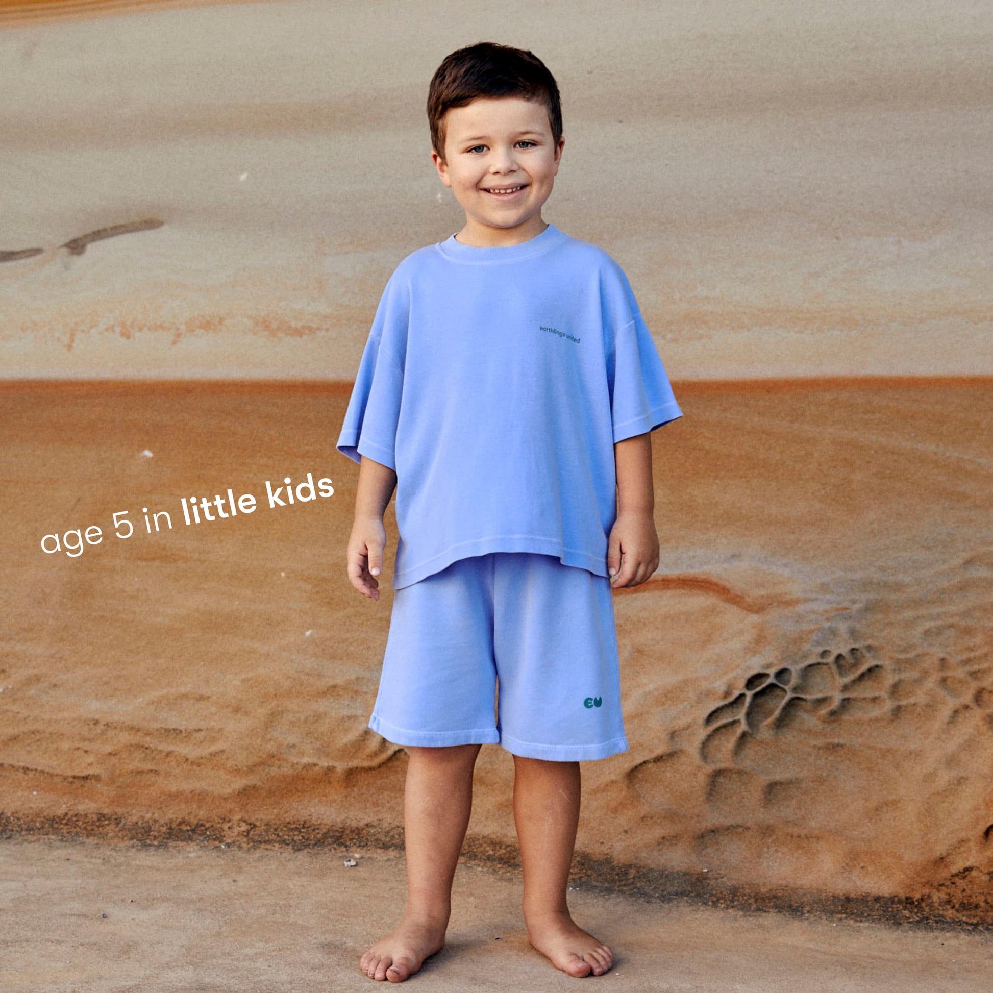 Sustainable blue kids' T-shirt by Earthlings United, crafted from soft organic cotton for comfort and durability