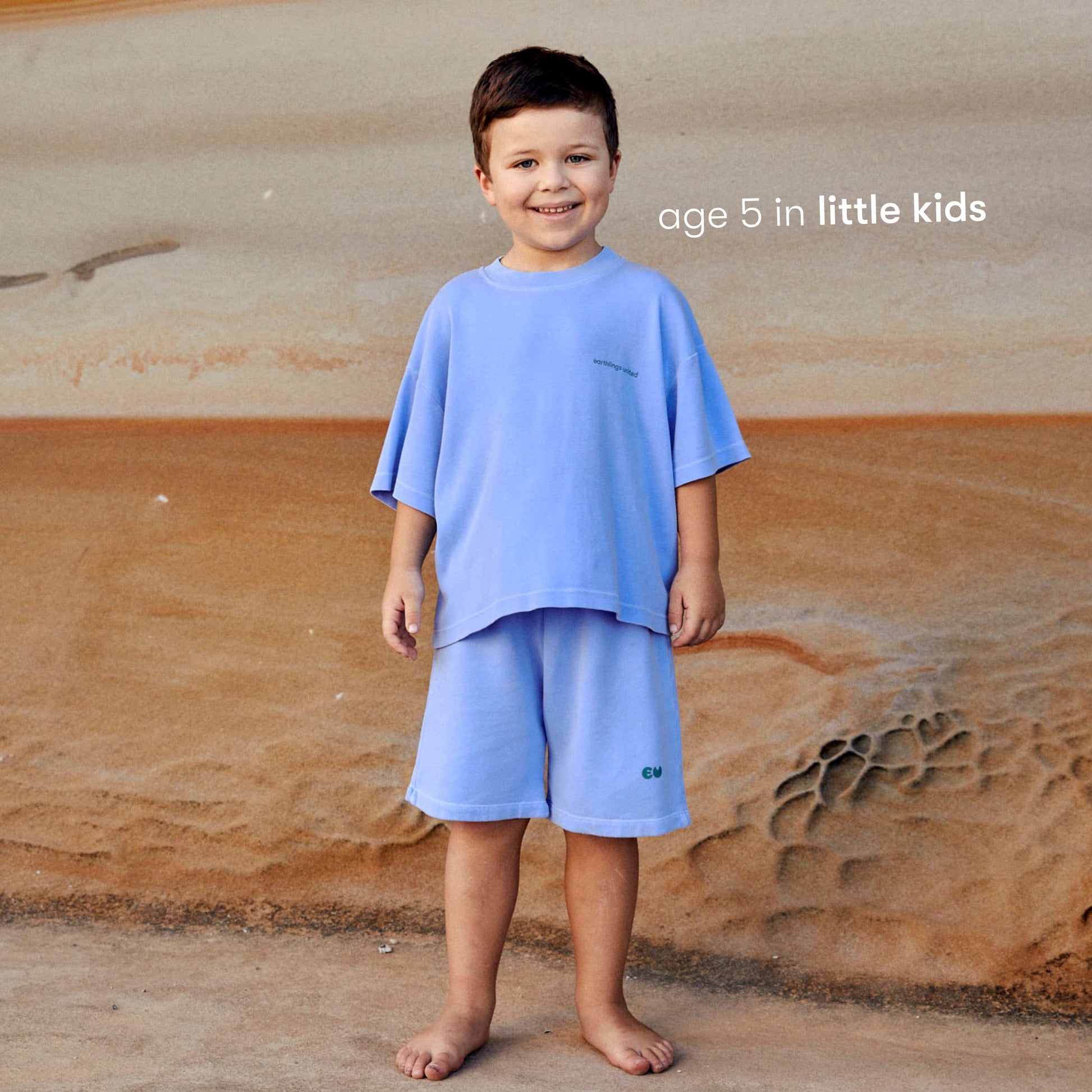 Sustainable blue kids' T-shirt by Earthlings United, crafted from soft organic cotton for comfort and durability