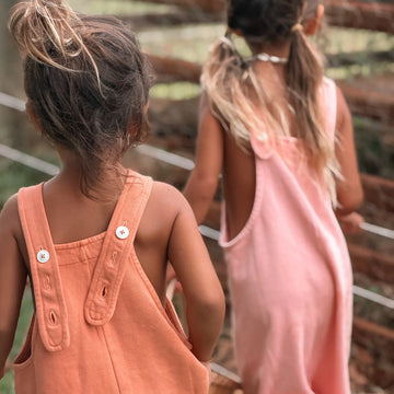 Imperfect organic cotton kids overalls by Earthlings United